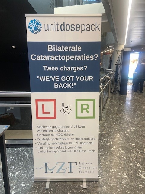 NOG Oogcongres: promotie van setjes medicatie voor bilaterale cataractoperaties door Lairesse Ziekenhuisfarmacie.
